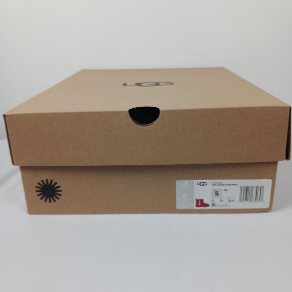 UGG Boots Kids Classic Clear Mini II Red Size 5 New In Box - Picture 2 of 15